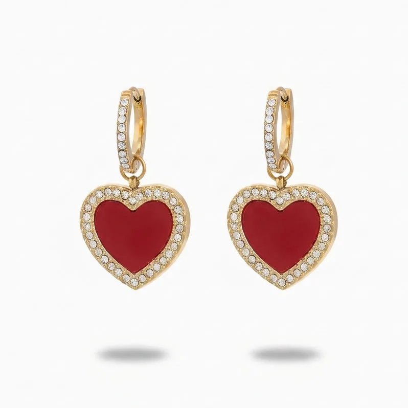 Mia Amor Heart Earrings (all colours)