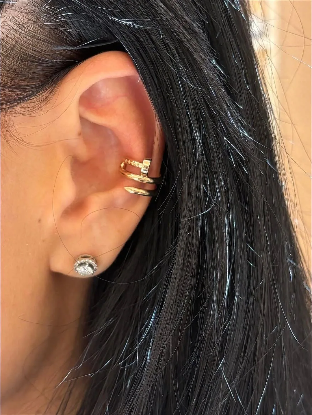 Ear Nail Cuff in Gold or White Gold