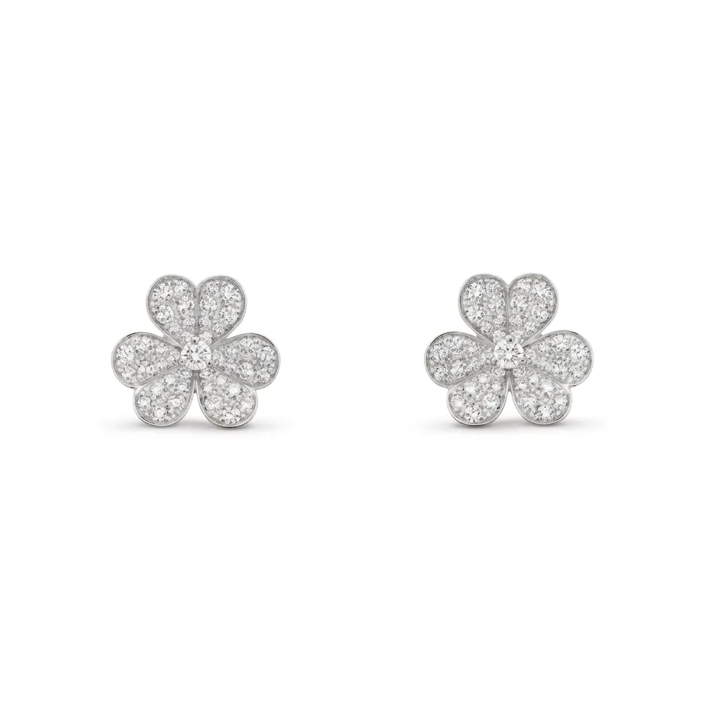 Lindsay Floral Diamanté Earrings (in rose gold & silver)