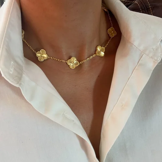 Multi Clover Gold VC Necklace