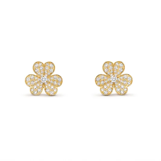 Lindsay Floral Diamanté Earrings (in rose gold & silver)