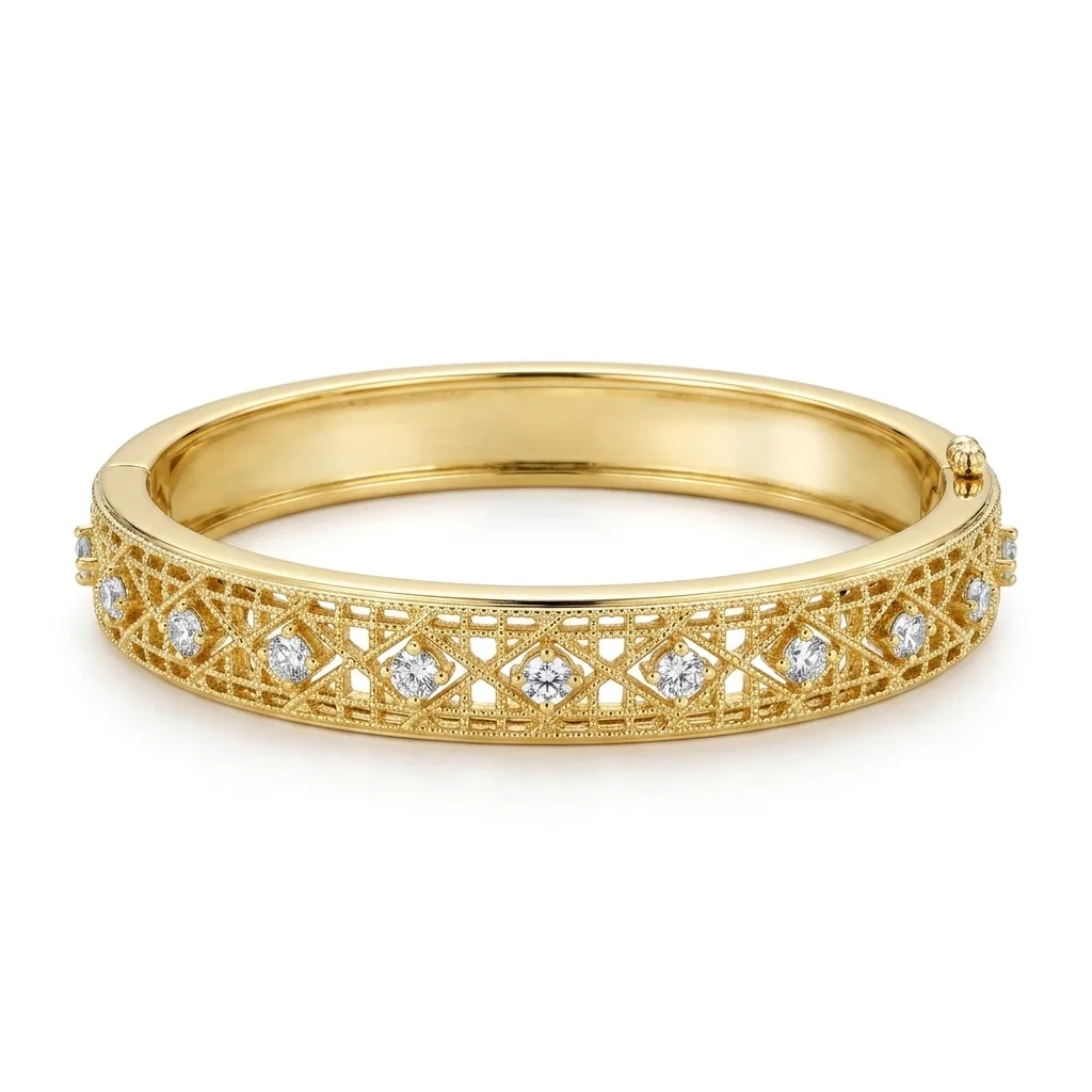 Dahlia Bangle (in gold or white gold)