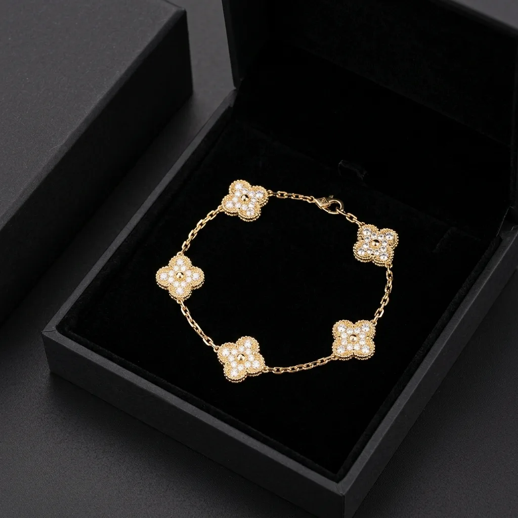 Full Diamanté Gold Lindsay Bracelet