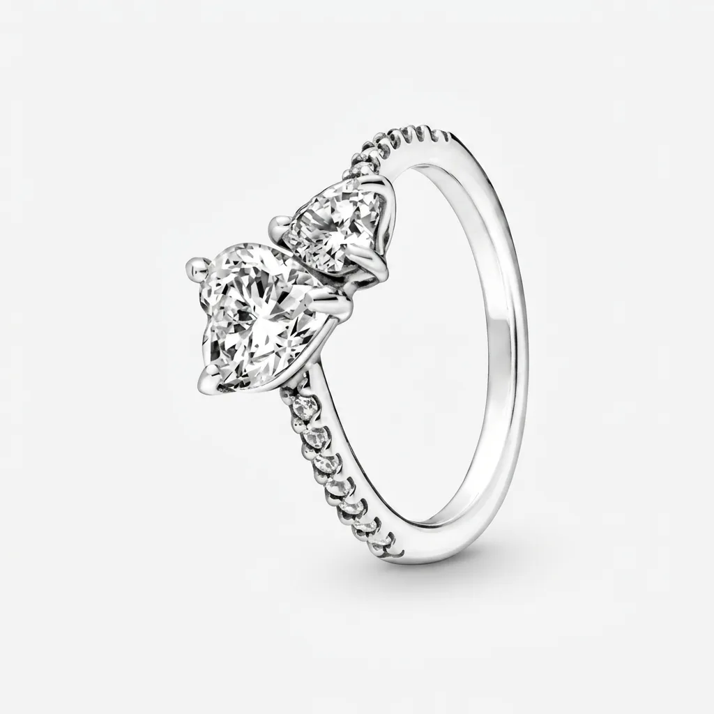 Double Heart Ring (Silver)