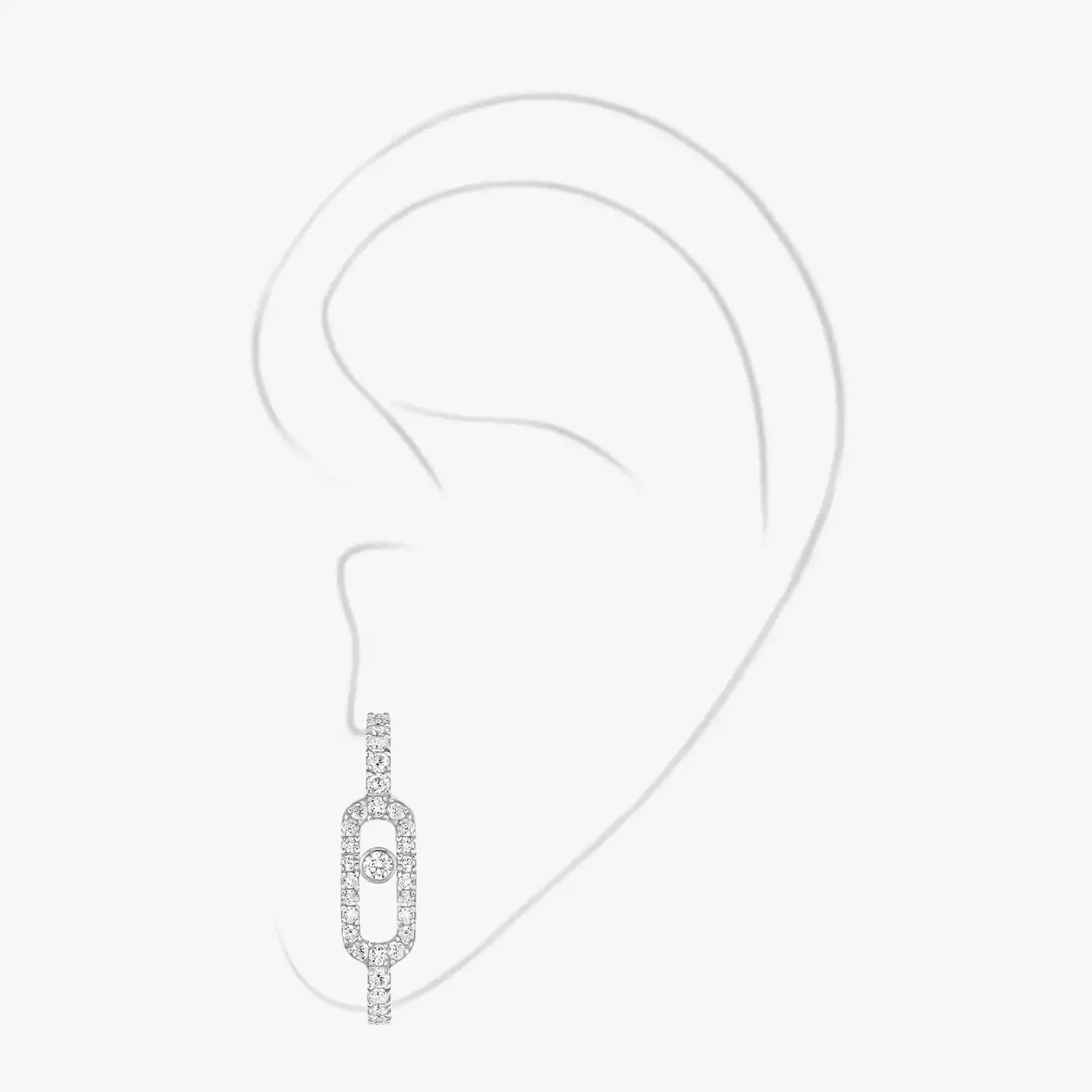 Mollyanne Single Diamanté Earring (in gold & silver & rose gold)