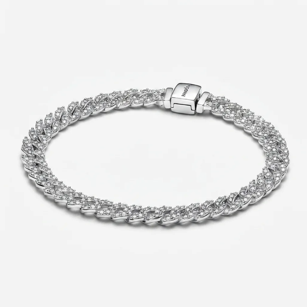 Silver Ayra Timeless Pavé Chain Bracelet