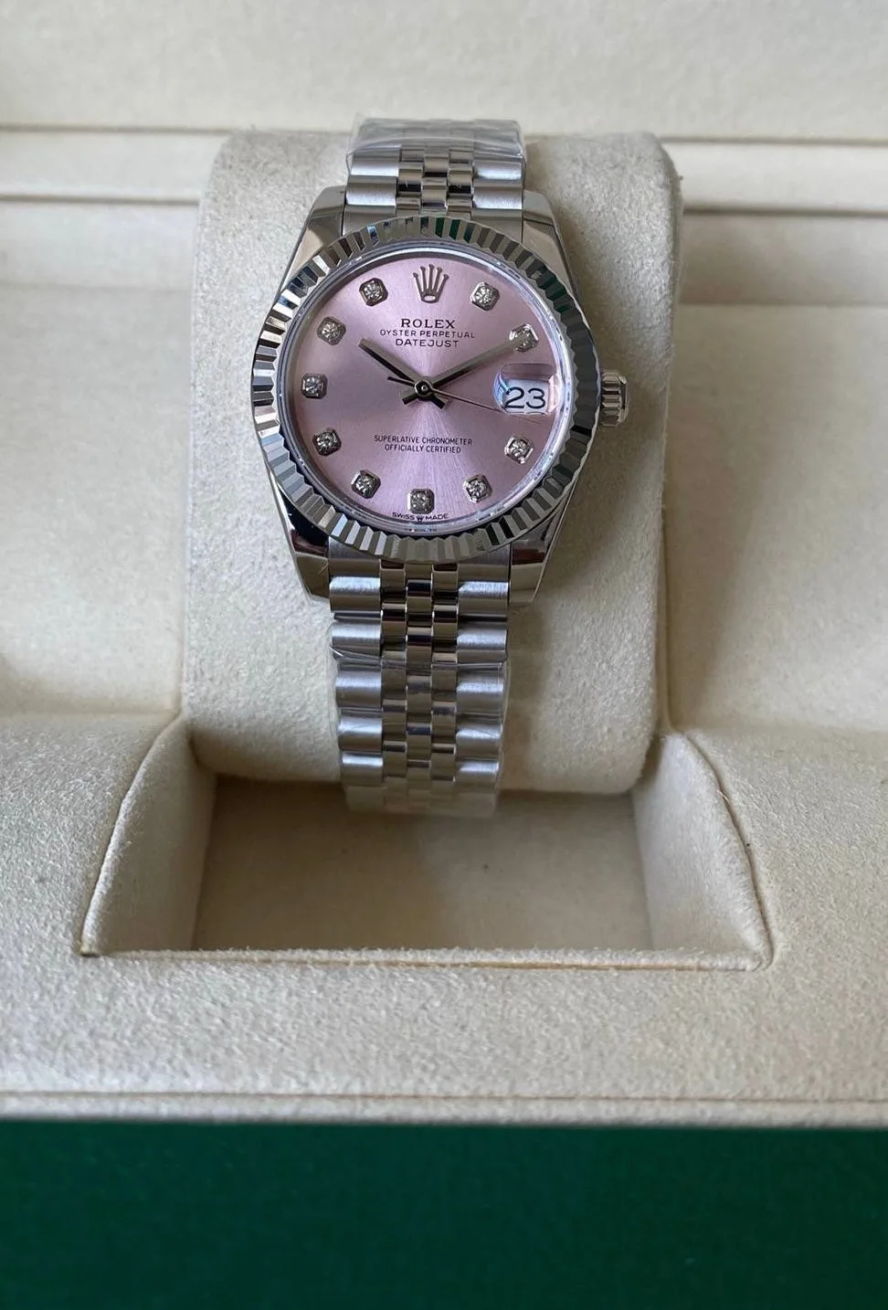 Pink Silver Combo Watch