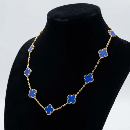 Multi Clover Royal Blue VC Necklace