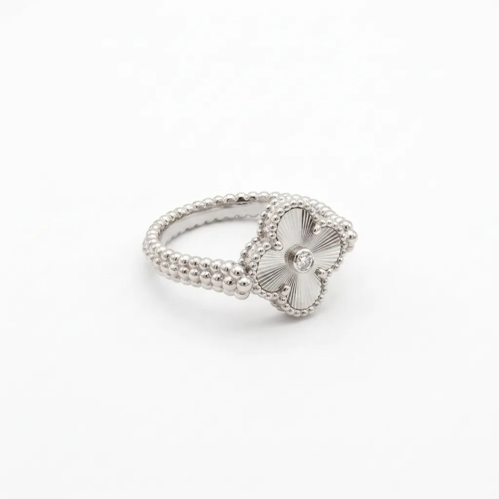 White Gold Reversible vc Ring