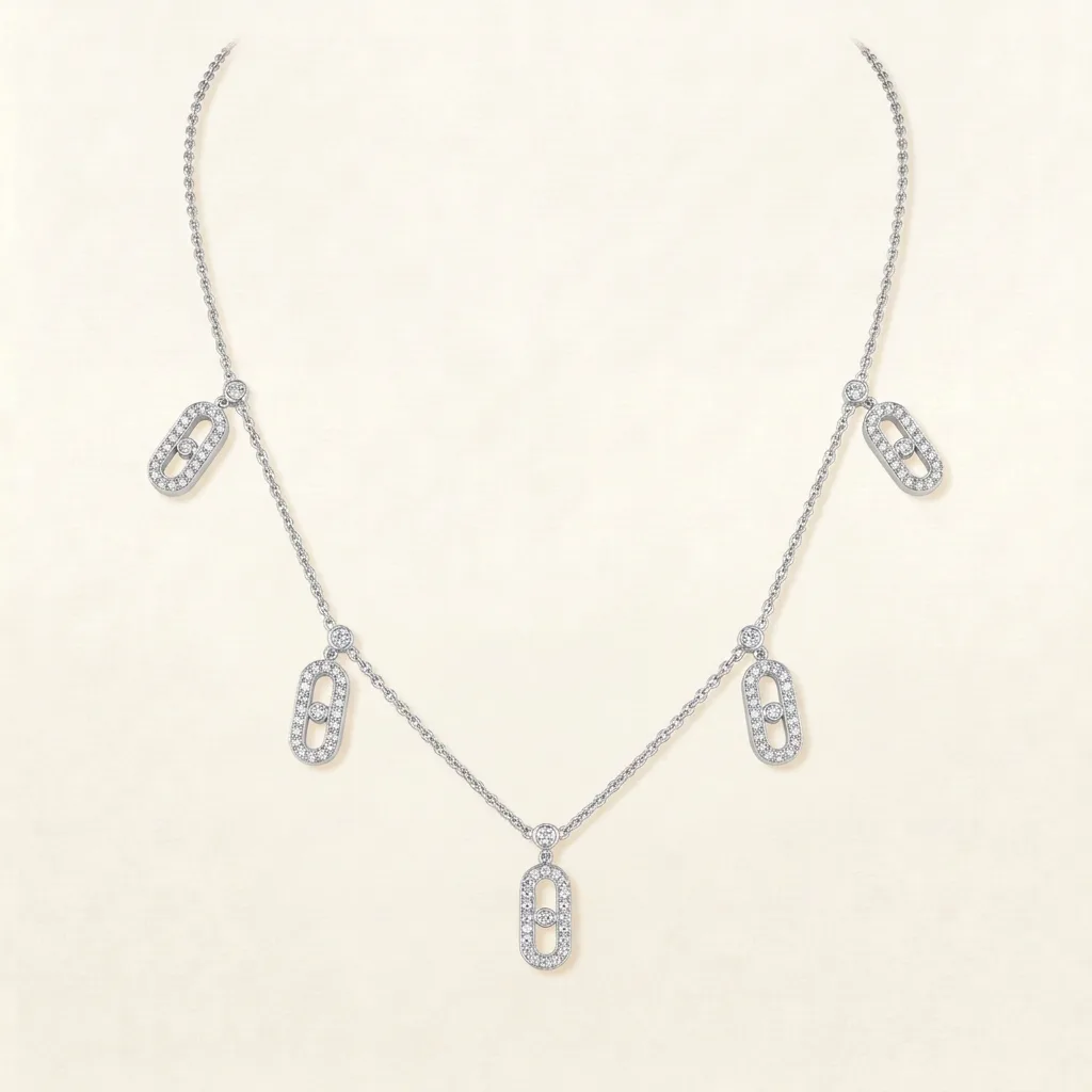 Molly Diamanté White Gold Necklace