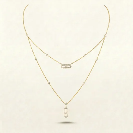 Mollyanne Diamanté Necklace (in gold & silver)