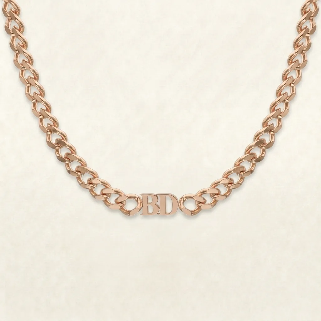 Cuban Initial Choker Necklace