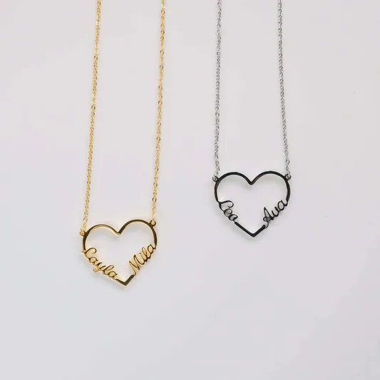 Heart Double Name Necklace