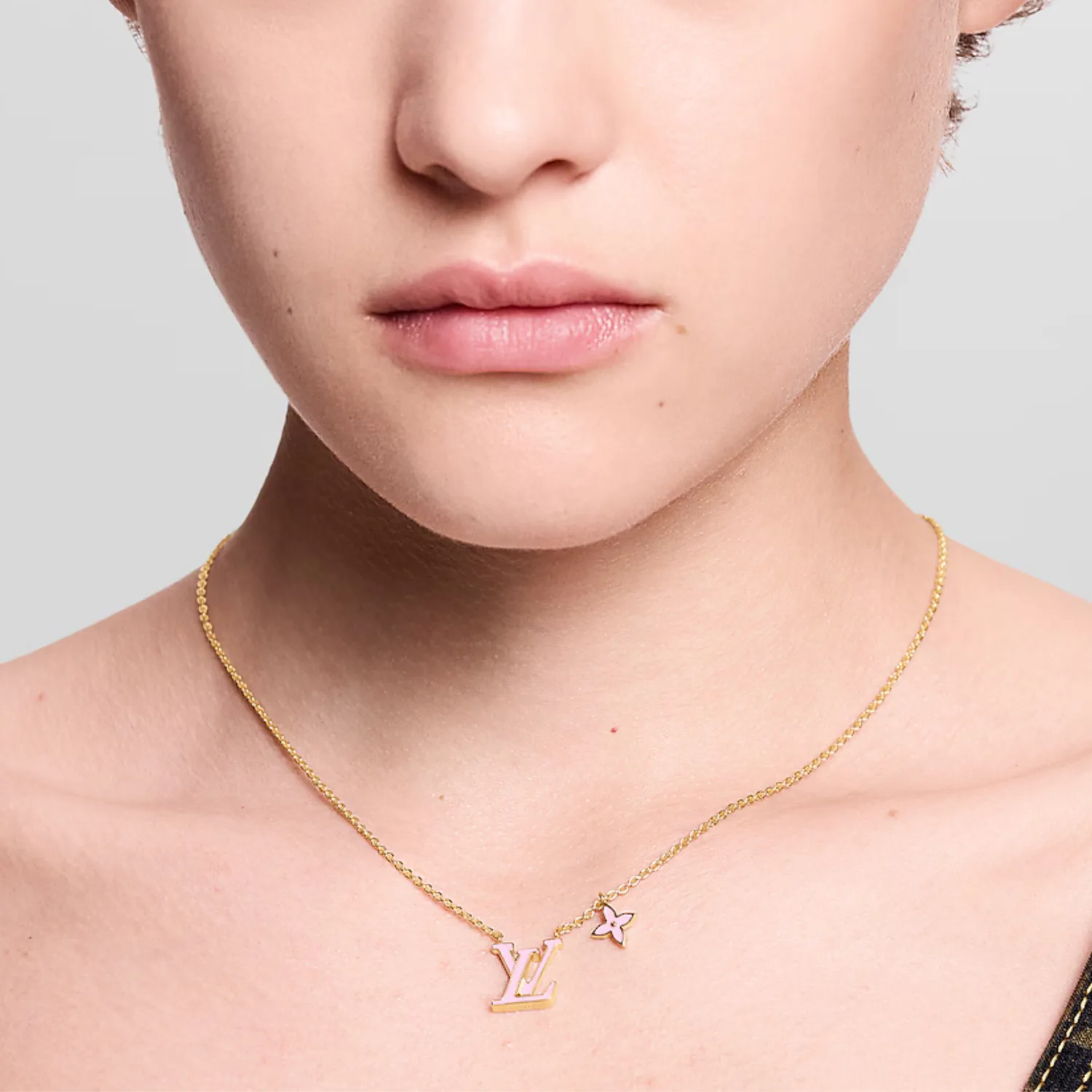 Almira Pink Enamel Necklace