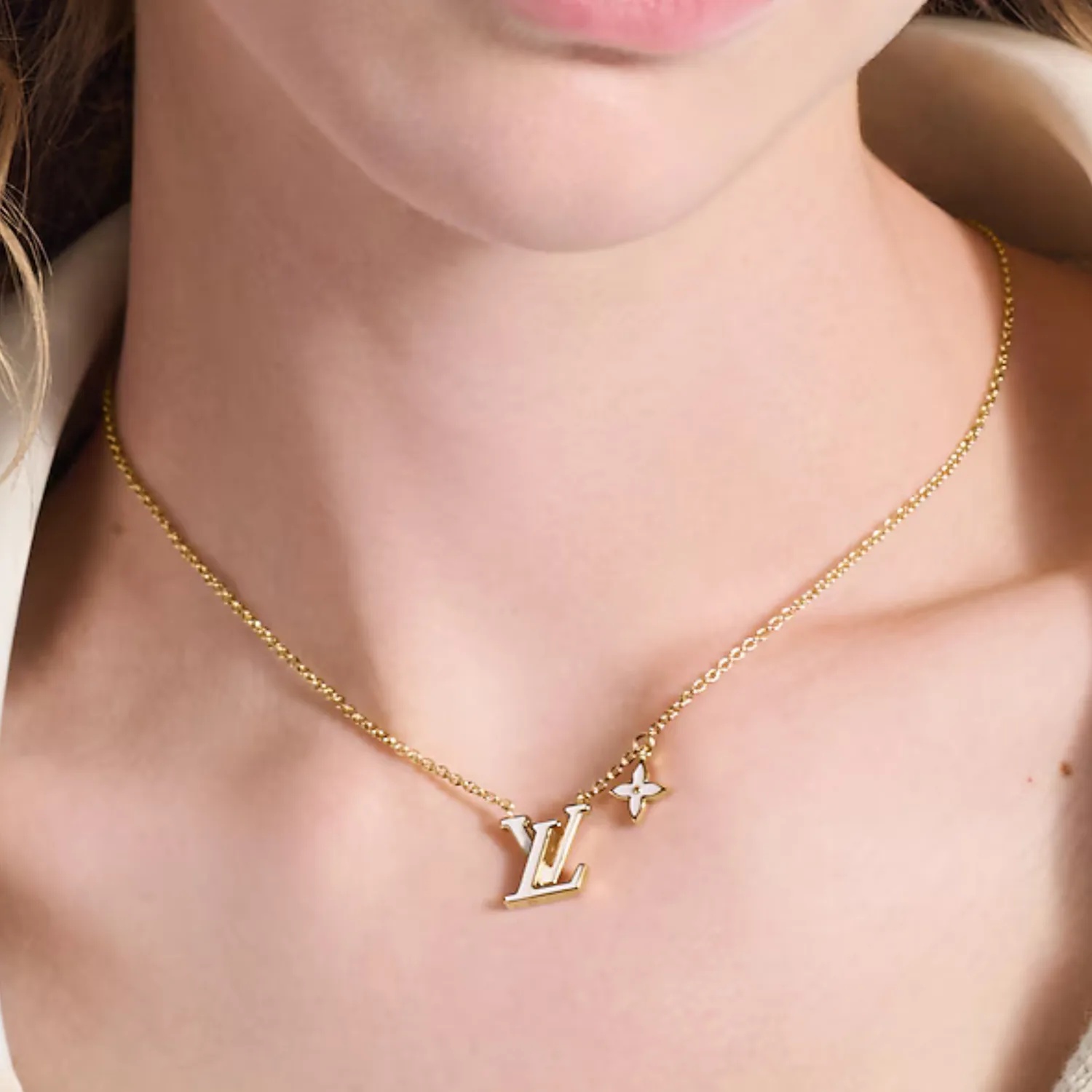 Almira White Enamel Necklace